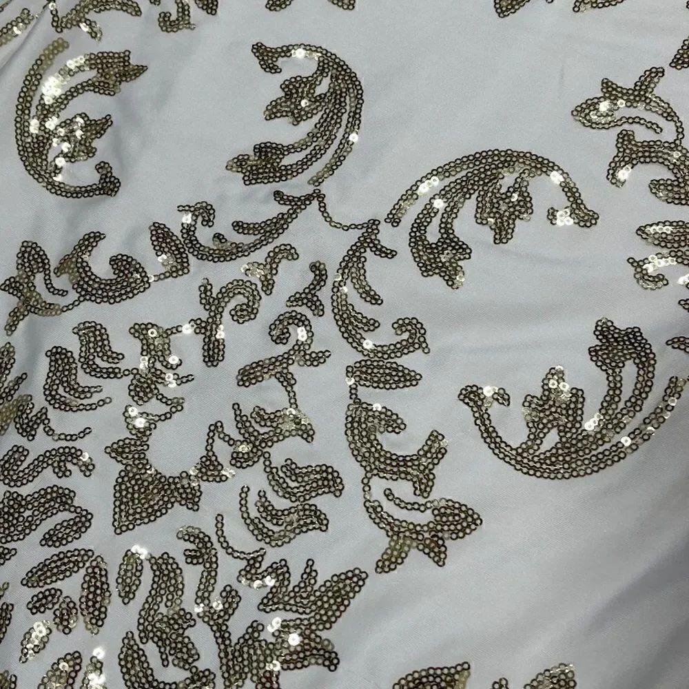 B Darlin Bodycon Dress with Sequins Gold Ivory - Picture 12 of 16
